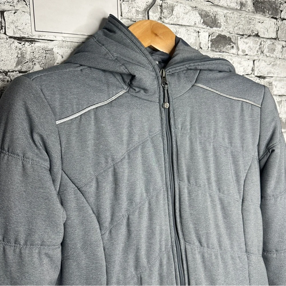 EUC Zella Women’s Daphne Hooded Charcoal Puffer Jacket Size Small (RN 58655) - Picture 4 of 16